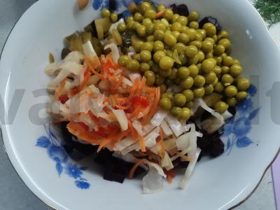 Vinegretas su kopūstais pagal korėjietišką receptą Žingsnis 3