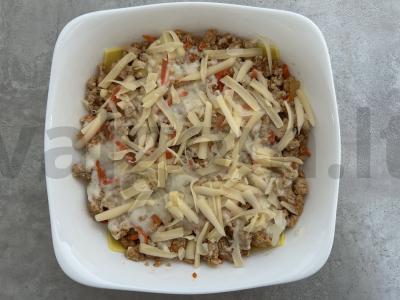 Lasagna su faršu ir voveraitėmis Žingsnis 6