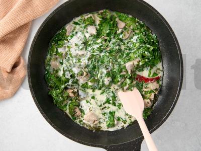 Makaronai su špinatais Žingsnis 9