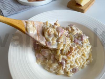 Orzo su bekonu ir parmezanu Žingsnis 4