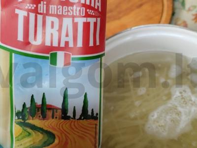 Spagečiai „Sotūs“ su bekonu ir lydytu sūriu grietinėlėje Žingsnis 3