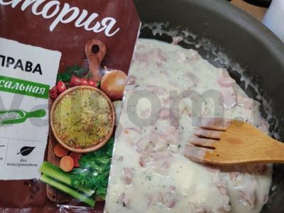 Spagečiai „Sotūs“ su bekonu ir lydytu sūriu grietinėlėje Žingsnis 6