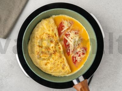 Sluoksniuotas omletas su šonine Žingsnis 5
