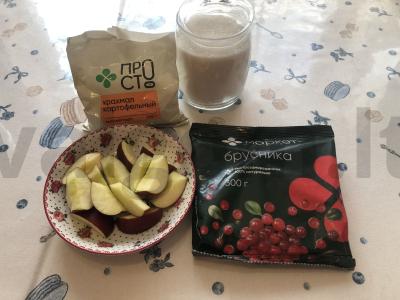 Brusnių-obuolių kisielius Žingsnis 1