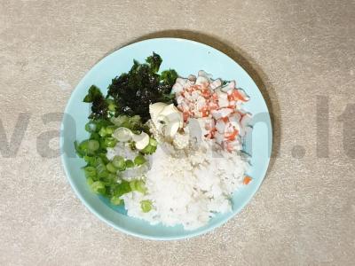 Salotos su nori jūros dumbliais ir ryžiais Žingsnis 4