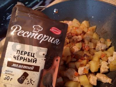 Bulvės su vištienos filė ketaus puode Žingsnis 6