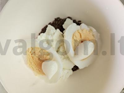 Sumuštiniai su kiaušiniu ir linų sėmenimis Žingsnis 1