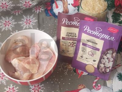 Vištiena, troškinta su ryžiais „Išskirtinė“, su česnaku Žingsnis 1