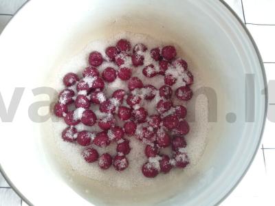 Šaltalankių kisielius iš šaldytų vyšnių Žingsnis 1