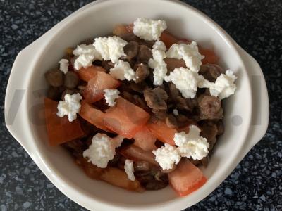 Žalios lęšiai, pomidorai ir varškė Žingsnis 5