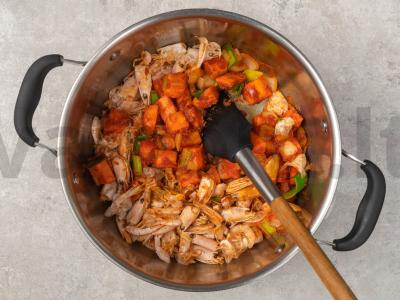 Krevetėmis ir pomidorų pasta pagamintas bisque Žingsnis 4