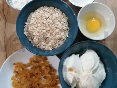 Avižiniai sausainiai su razinomis Žingsnis 1