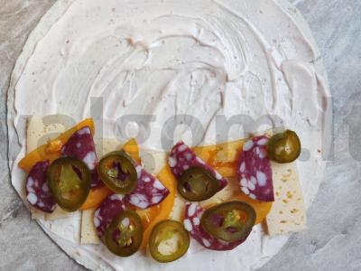 Greita quesadilla su dešra ir pomidorais Žingsnis 1