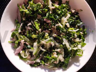 Salotas su šviežiu špinatu ir tofu Žingsnis 5