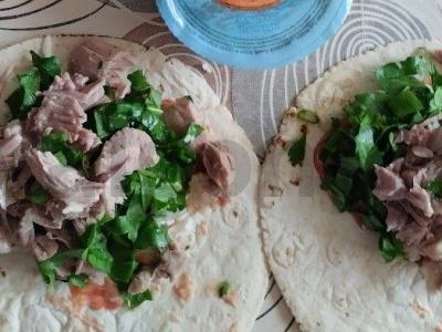 Avižų lavašas su mėsa ir žolelėmis Žingsnis 4