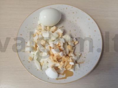 Kepti pyragėliai su ryžiais, kiaušiniu ir žaliu svogūnu Žingsnis 3