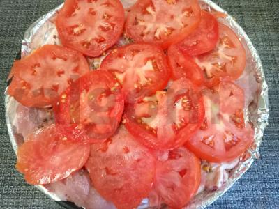 Kiauliena, kepta su pomidorais, sūriu ir grūdėta garstyčia Žingsnis 3