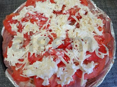 Kiauliena, kepta su pomidorais, sūriu ir grūdėta garstyčia Žingsnis 5