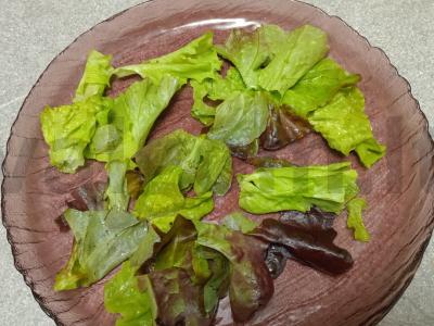 Salotas su daržovėmis, slyvomis, feijoa ir mocarela Žingsnis 1