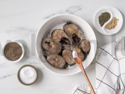 Menkių filė ant daržovių pagalvėlės Žingsnis 1