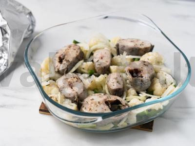 Menkių filė ant daržovių pagalvėlės Žingsnis 6