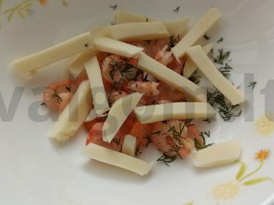 Salotos su krevetėmis ir jūros kopūstais Žingsnis 2