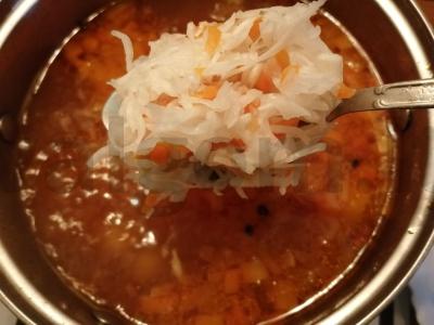 Šči su raugintomis kopūstais Žingsnis 6