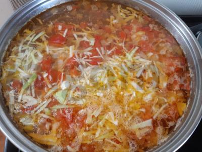 Šaltibarščiai su šviežia kopūstu, pomidoru ir paprika Žingsnis 7