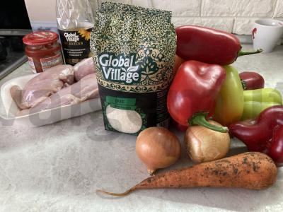 Paprikos, įdarytos vištienos faršu Žingsnis 1