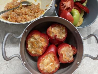 Paprikos, įdarytos vištienos faršu Žingsnis 6