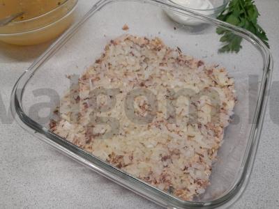 Žuvies salotos su konservuota skumbre Žingsnis 4