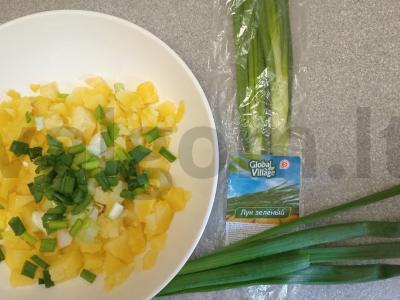 Okroška su rūkytomis dešromis ir majonezu ant pieno išrūgų Žingsnis 2