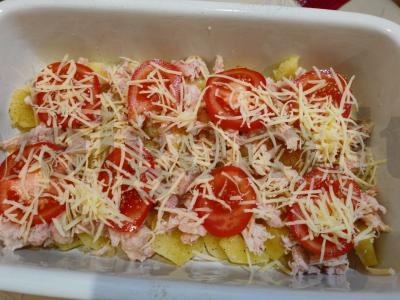 Bulvių apkepas su kalakutiena pietums Žingsnis 10