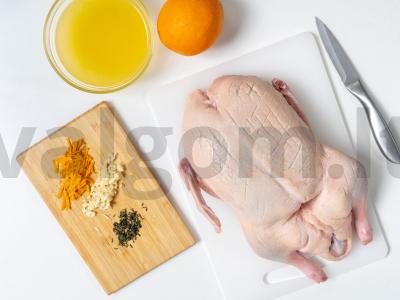 Naujųjų metų antis apelsinų glazūroje Žingsnis 1