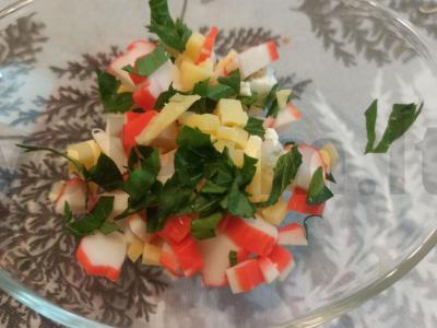 Krabų užkandis ant krekerių Žingsnis 3