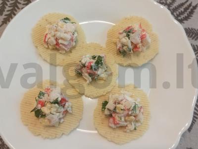 Krabų užkandis ant krekerių Žingsnis 4