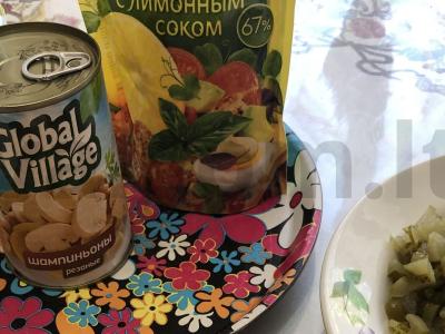 Grybų salotas su mėsa Žingsnis 3