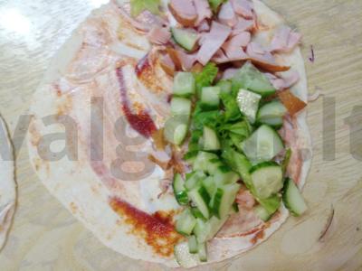 Tortilija su rūkytomis krūtinėlėmis Žingsnis 3