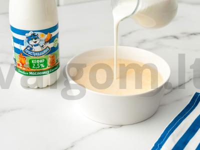 Kefyro blynai su varške ir razinom Žingsnis 3