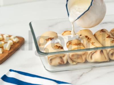 Kefyro blynai su varške ir razinom Žingsnis 8