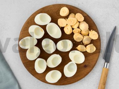 Naujametiniai kiaušiniai su šprotų paštetu Žingsnis 2