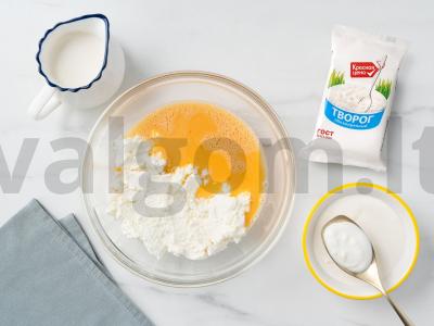 Kriaušių ir varškės pyragas Žingsnis 4