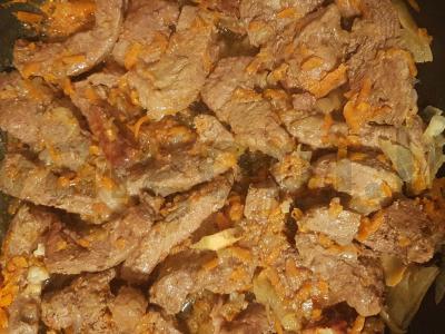 Makaronai-spiralės su kepenimis Žingsnis 3