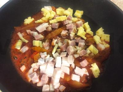 Grikių košė su šonine, lečo ir sūriu Žingsnis 3