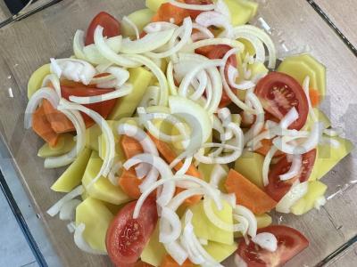 Daržovių, grybų ir vištienos troškinys orkaitėje Žingsnis 4