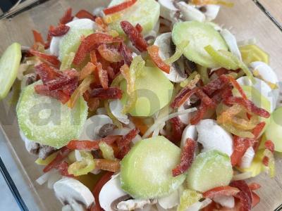 Daržovių, grybų ir vištienos troškinys orkaitėje Žingsnis 6