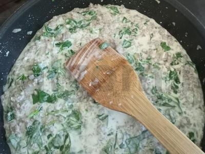 Makaronai su špinatais ir faršu Žingsnis 5