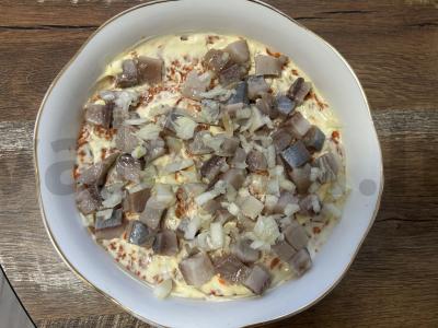 Silkė po kailiu su silkės ikrais Žingsnis 4