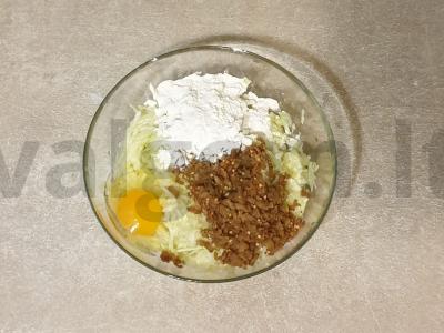 Blynai su baklažanu ir cukinija Žingsnis 2