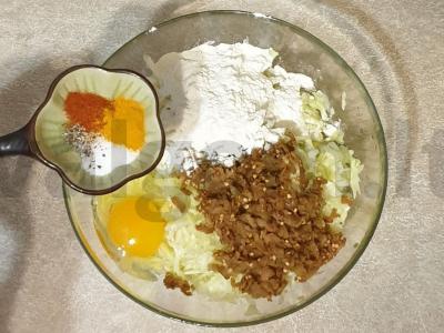 Blynai su baklažanu ir cukinija Žingsnis 3